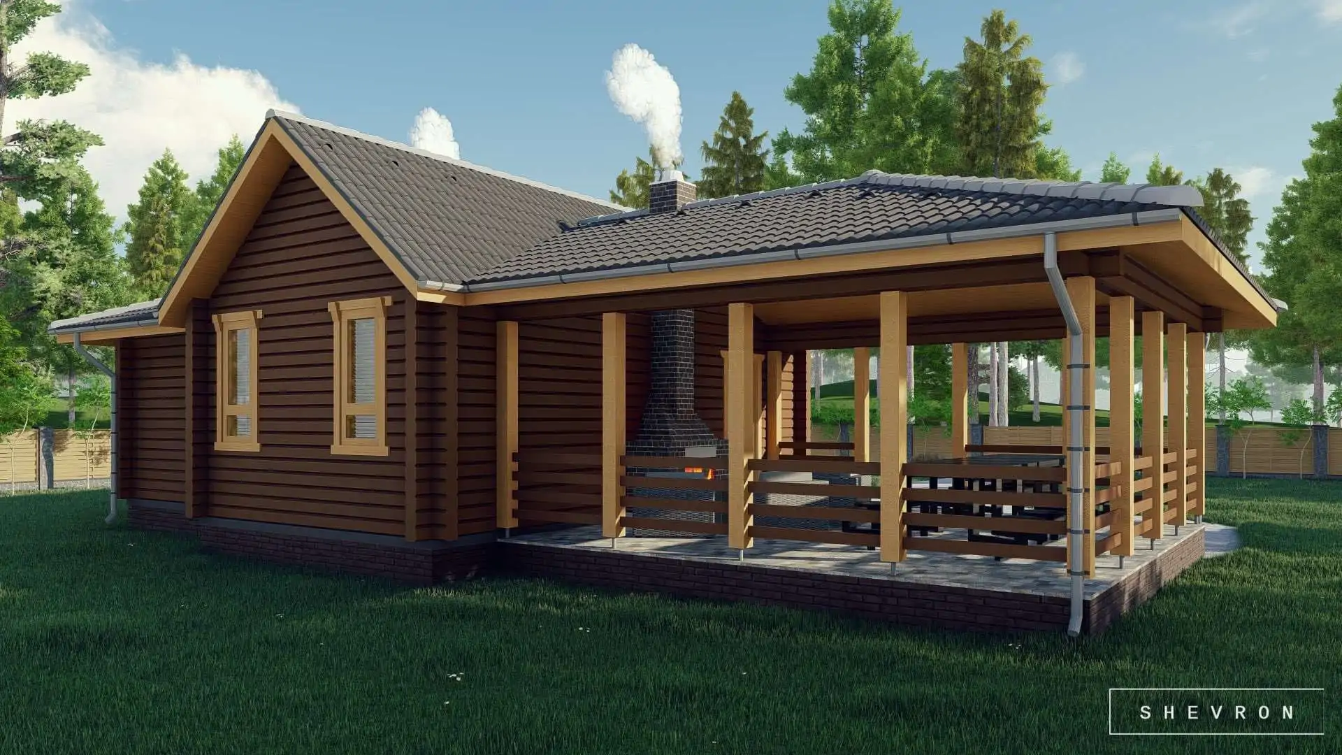 B005 — Баня из бруса, проект Одесса