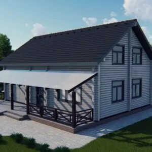Строительство деревянного дома по проекту Винница D013