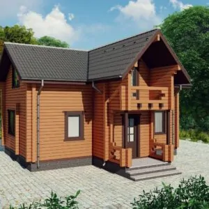 Строительство деревянного дома по проекту Ворохта D018