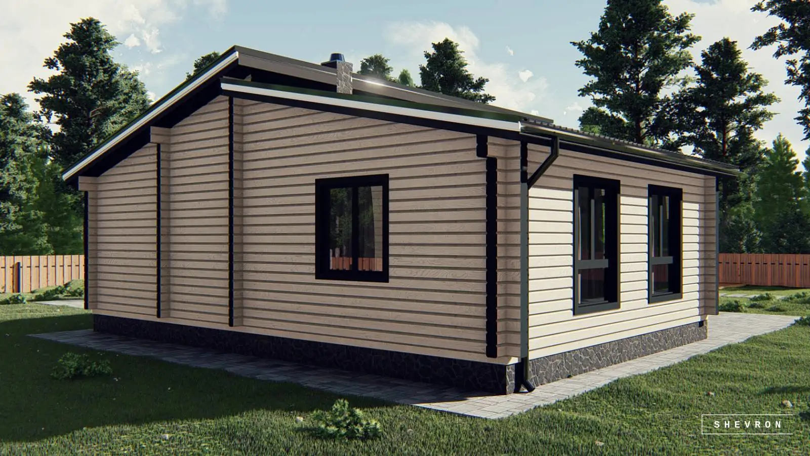 Строительство бани из бруса, проект Десняк B029